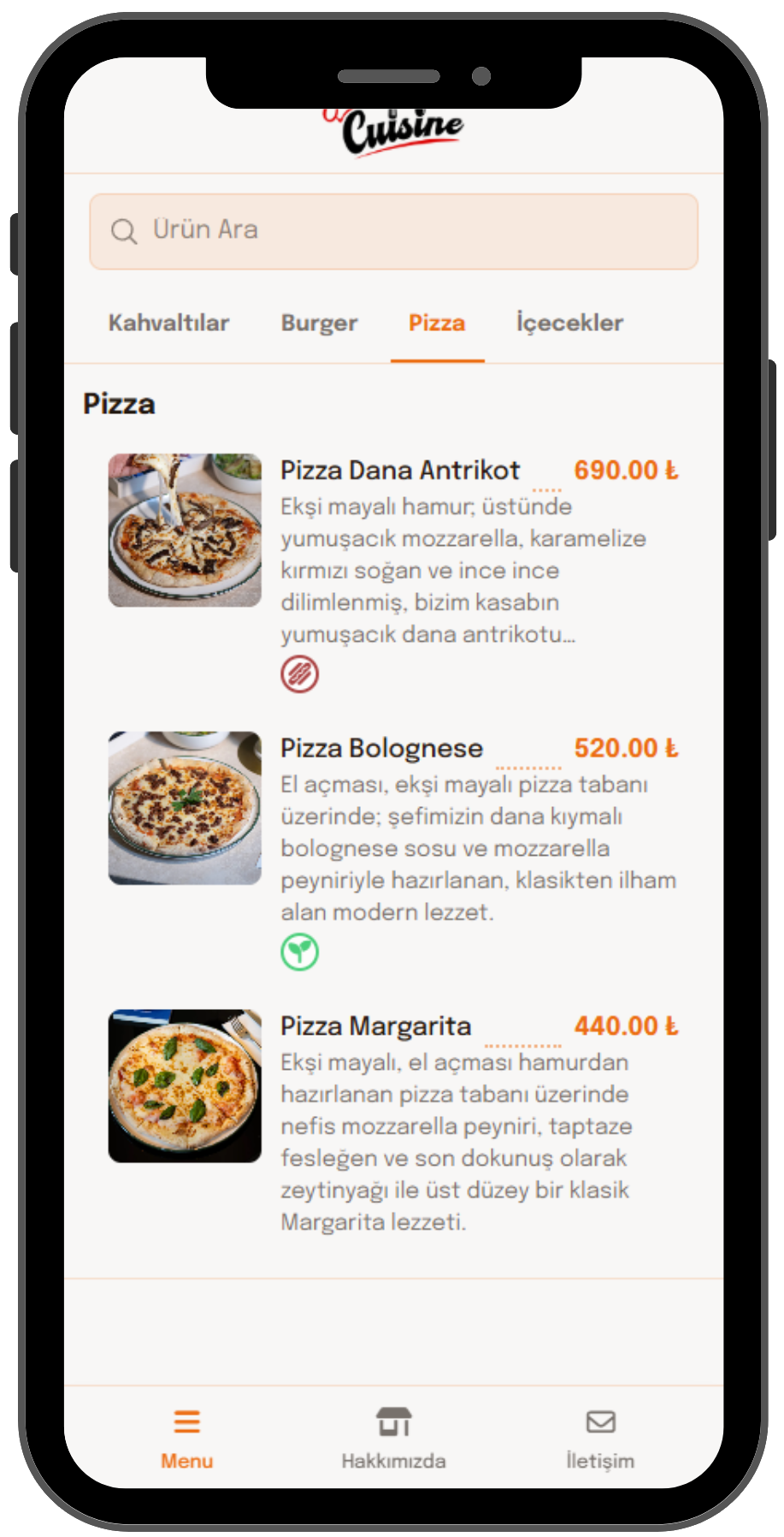 QR Menu Tasarımı 2