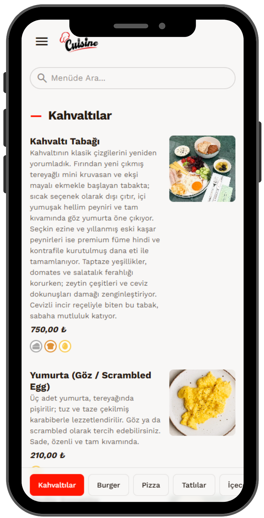 QR Menu Tasarımı 3